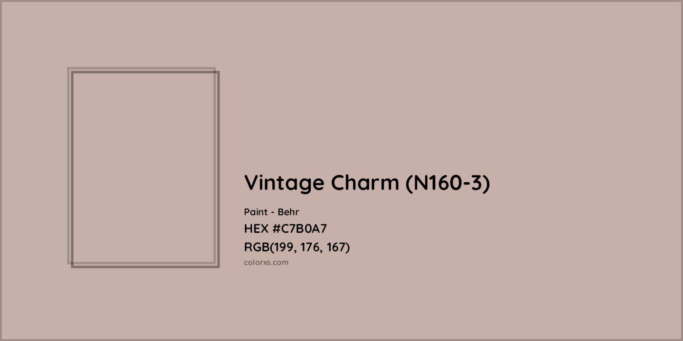 HEX #C7B0A7 Vintage Charm (N160-3) Paint Behr - Color Code