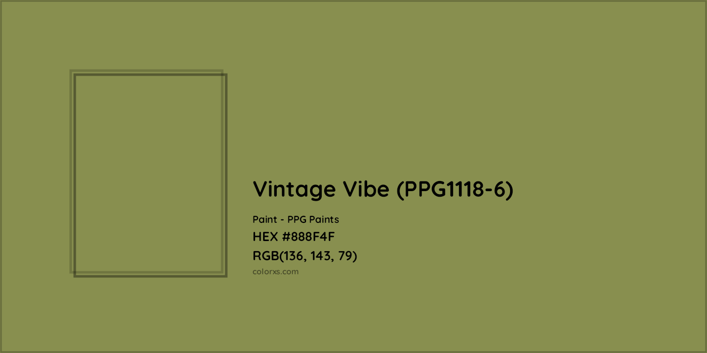 HEX #888F4F Vintage Vibe (PPG1118-6) Paint PPG Paints - Color Code