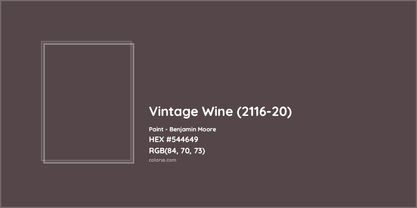 HEX #544649 Vintage Wine (2116-20) Paint Benjamin Moore - Color Code