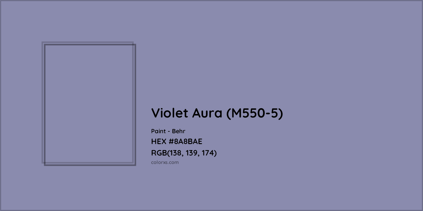 HEX #8A8BAE Violet Aura (M550-5) Paint Behr - Color Code