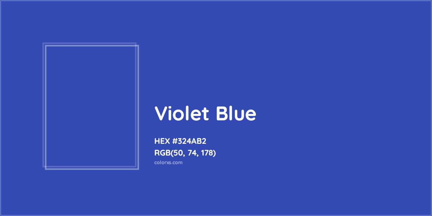 HEX #324AB2 Violet Blue Color - Color Code