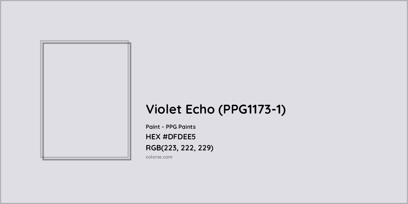 HEX #DFDEE5 Violet Echo (PPG1173-1) Paint PPG Paints - Color Code