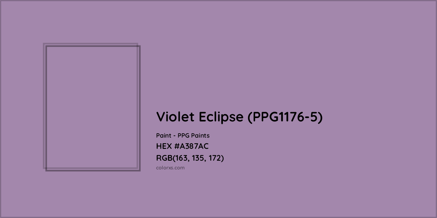 HEX #A387AC Violet Eclipse (PPG1176-5) Paint PPG Paints - Color Code