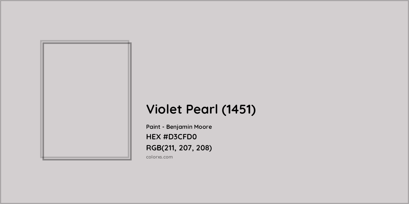 HEX #D3CFD0 Violet Pearl (1451) Paint Benjamin Moore - Color Code