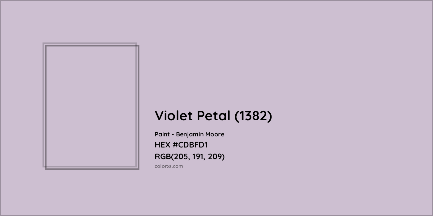 HEX #CDBFD1 Violet Petal (1382) Paint Benjamin Moore - Color Code