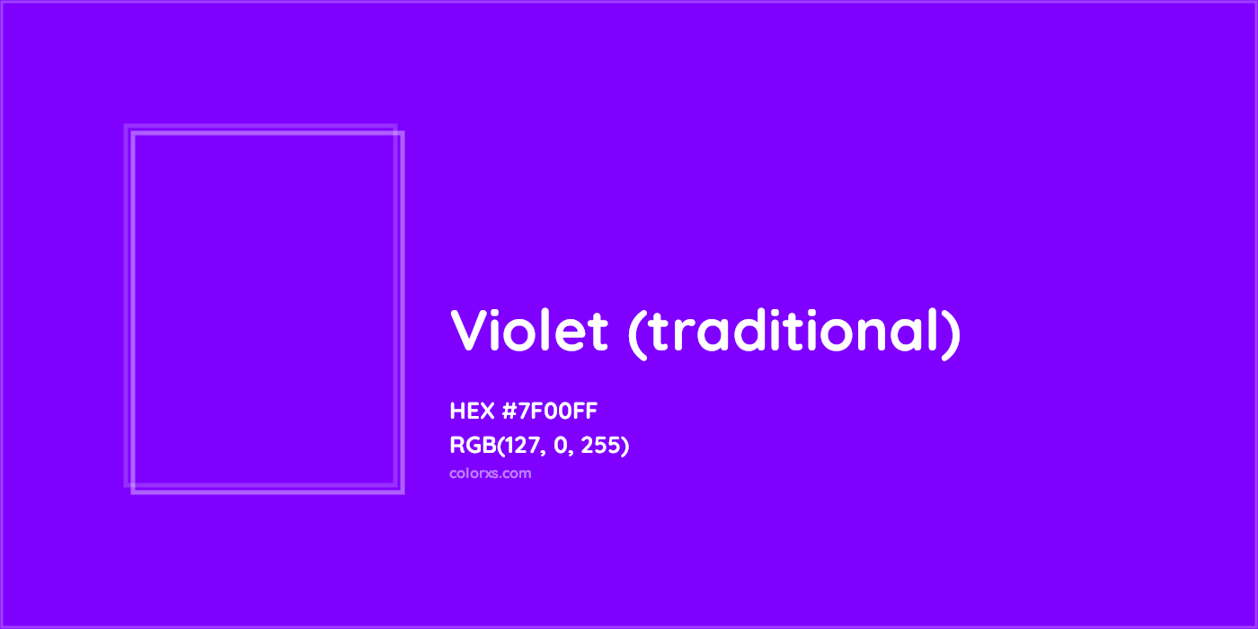 HEX #7F00FF Violet (traditional) Color - Color Code