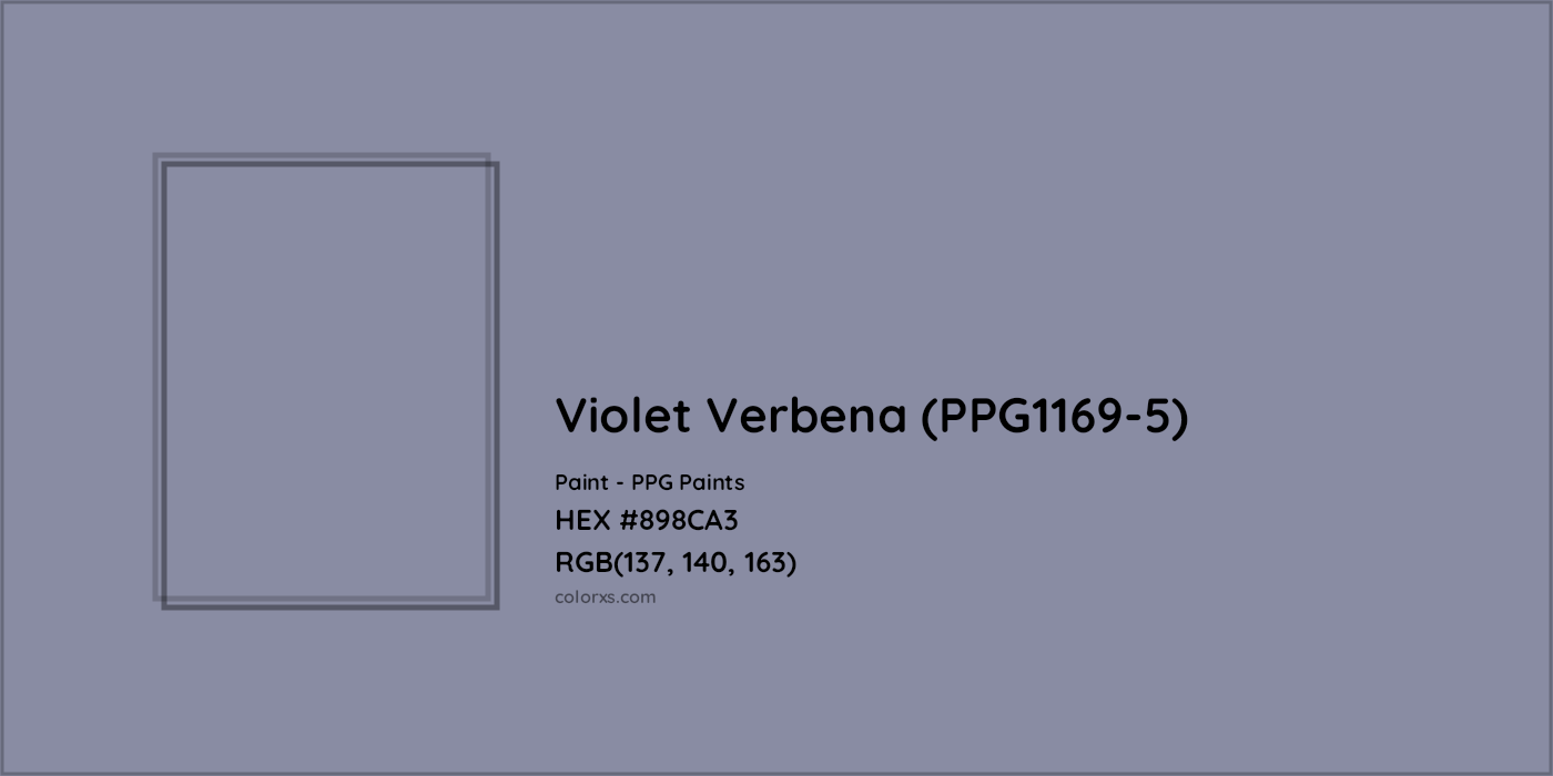 HEX #898CA3 Violet Verbena (PPG1169-5) Paint PPG Paints - Color Code