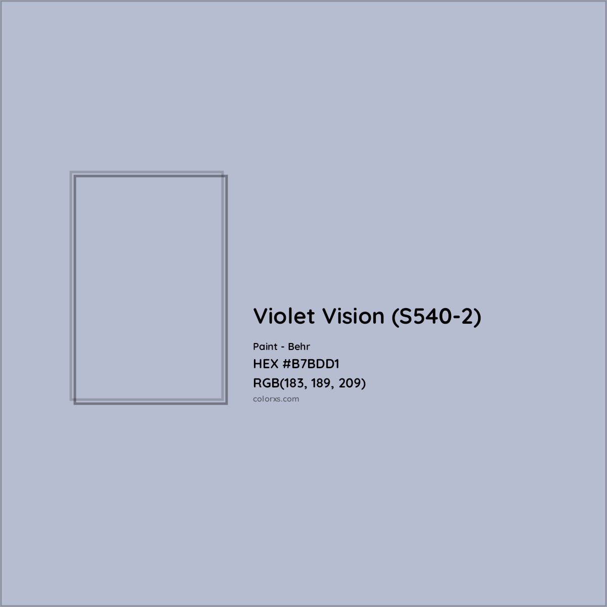 HEX #B7BDD1 Violet Vision (S540-2) Paint Behr - Color Code