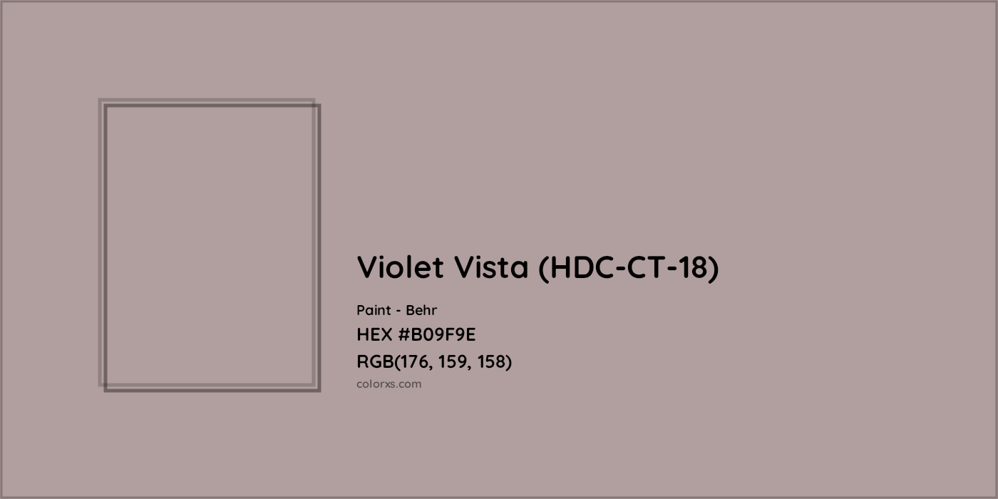 HEX #B09F9E Violet Vista (HDC-CT-18) Paint Behr - Color Code