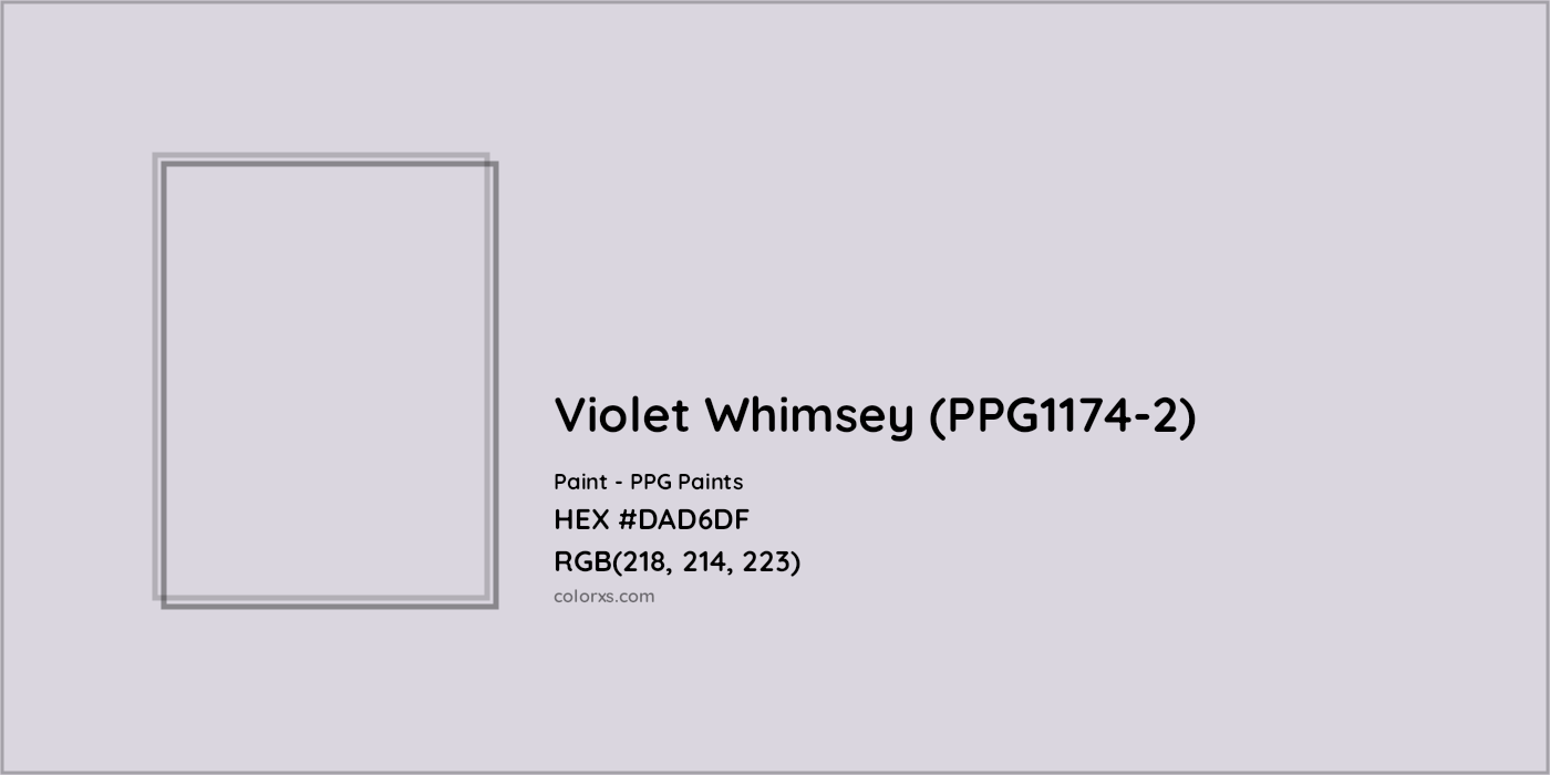 HEX #DAD6DF Violet Whimsey (PPG1174-2) Paint PPG Paints - Color Code