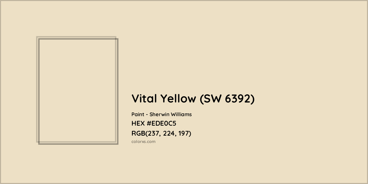 HEX #EDE0C5 Vital Yellow (SW 6392) Paint Sherwin Williams - Color Code