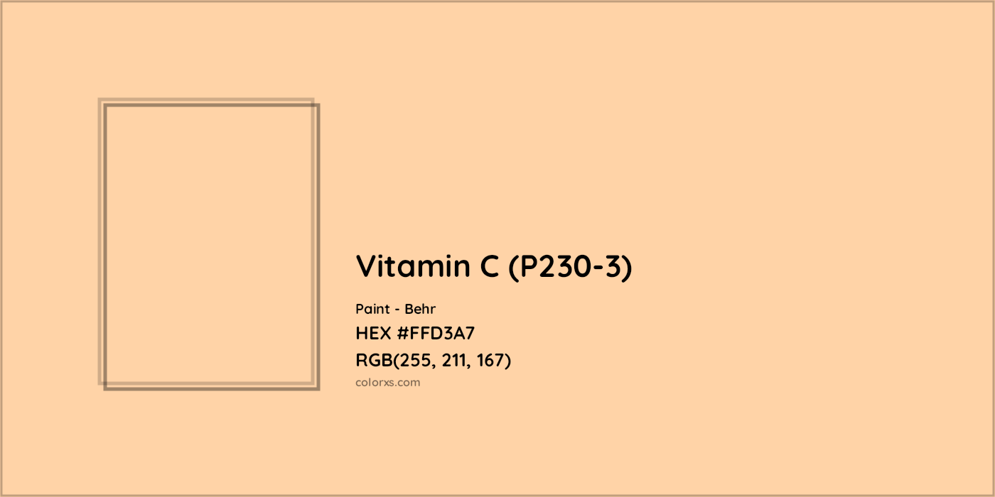 HEX #FFD3A7 Vitamin C (P230-3) Paint Behr - Color Code