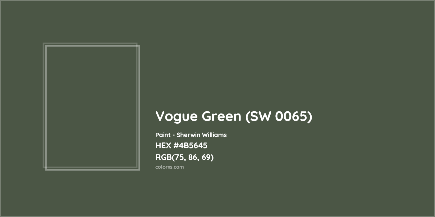 HEX #4B5645 Vogue Green (SW 0065) Paint Sherwin Williams - Color Code