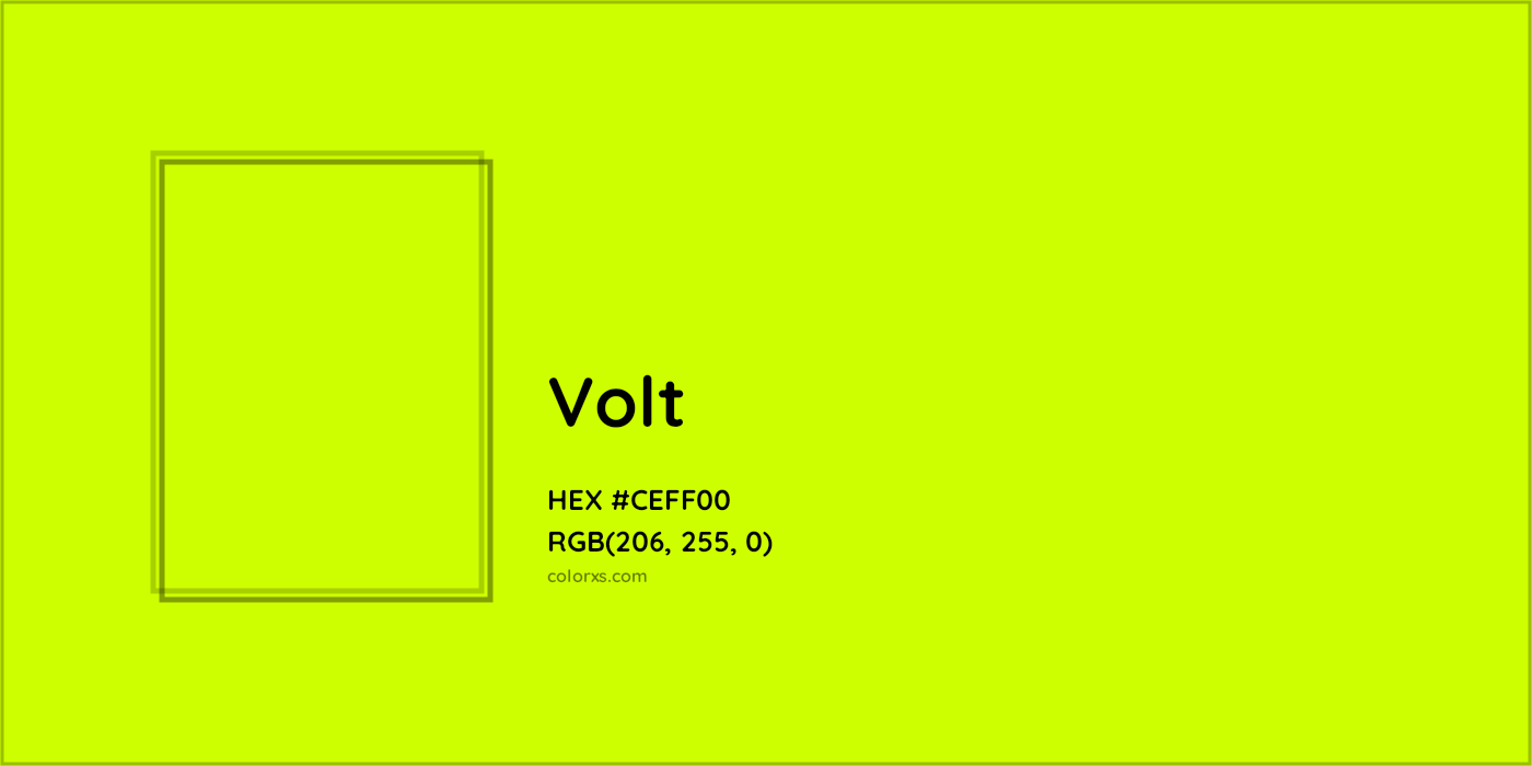 HEX #CEFF00 Volt Other Brand - Color Code