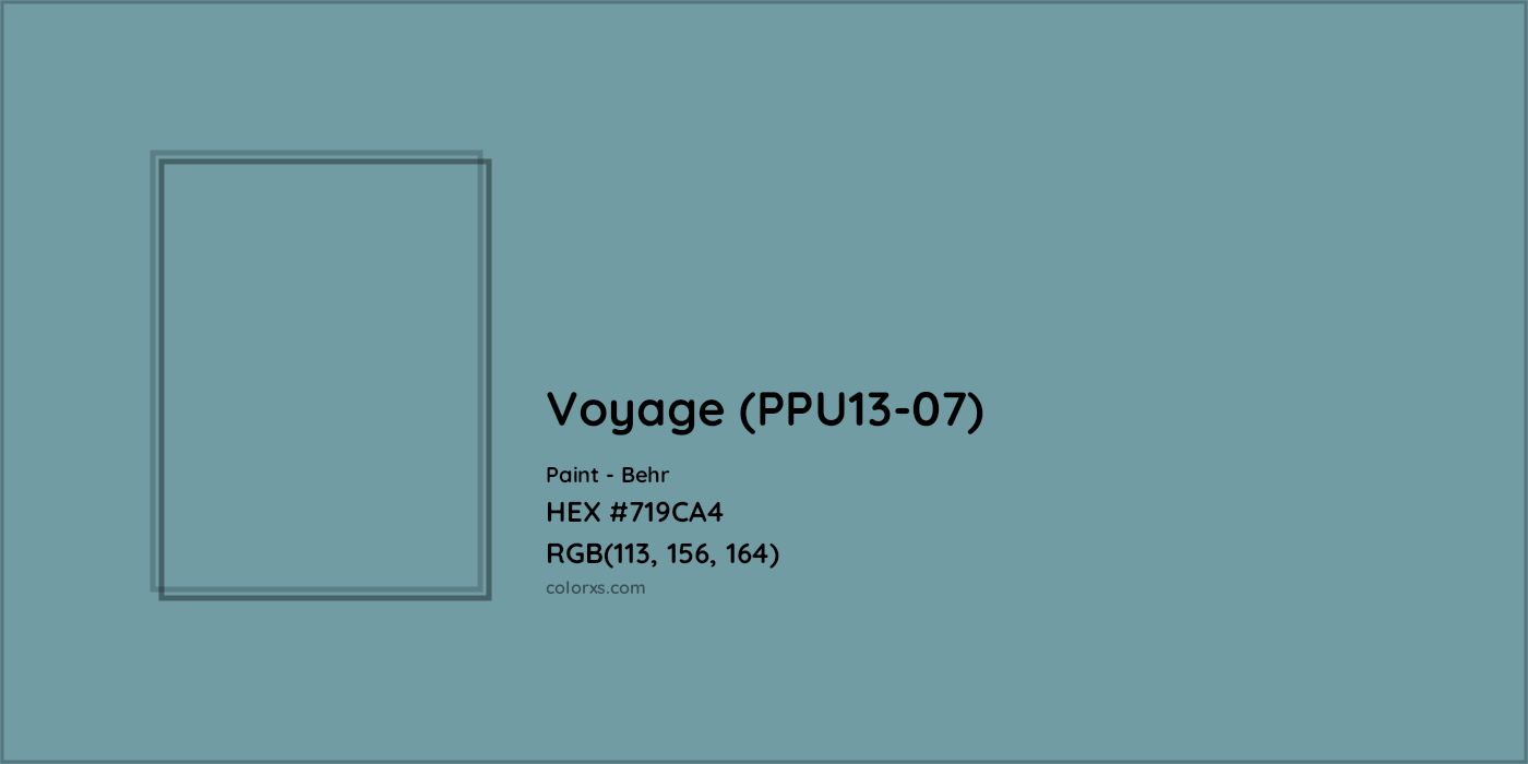HEX #719CA4 Voyage (PPU13-07) Paint Behr - Color Code