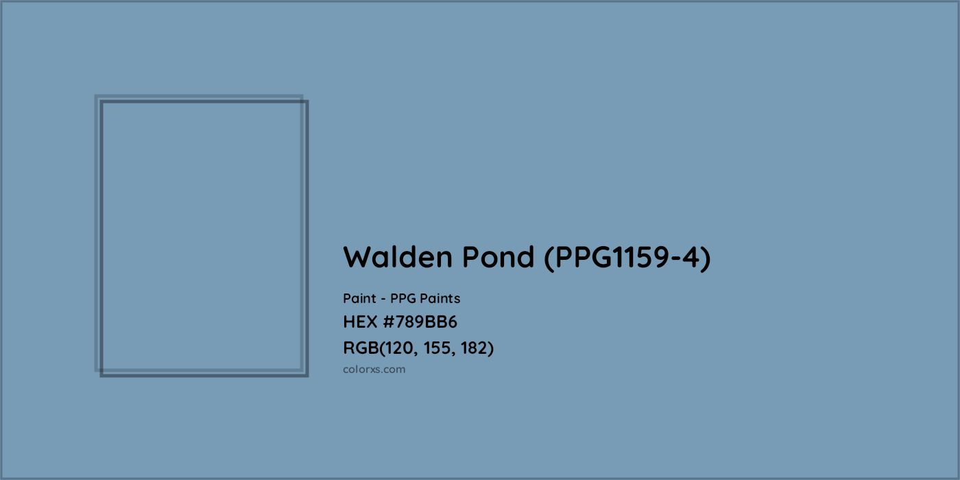 HEX #789BB6 Walden Pond (PPG1159-4) Paint PPG Paints - Color Code