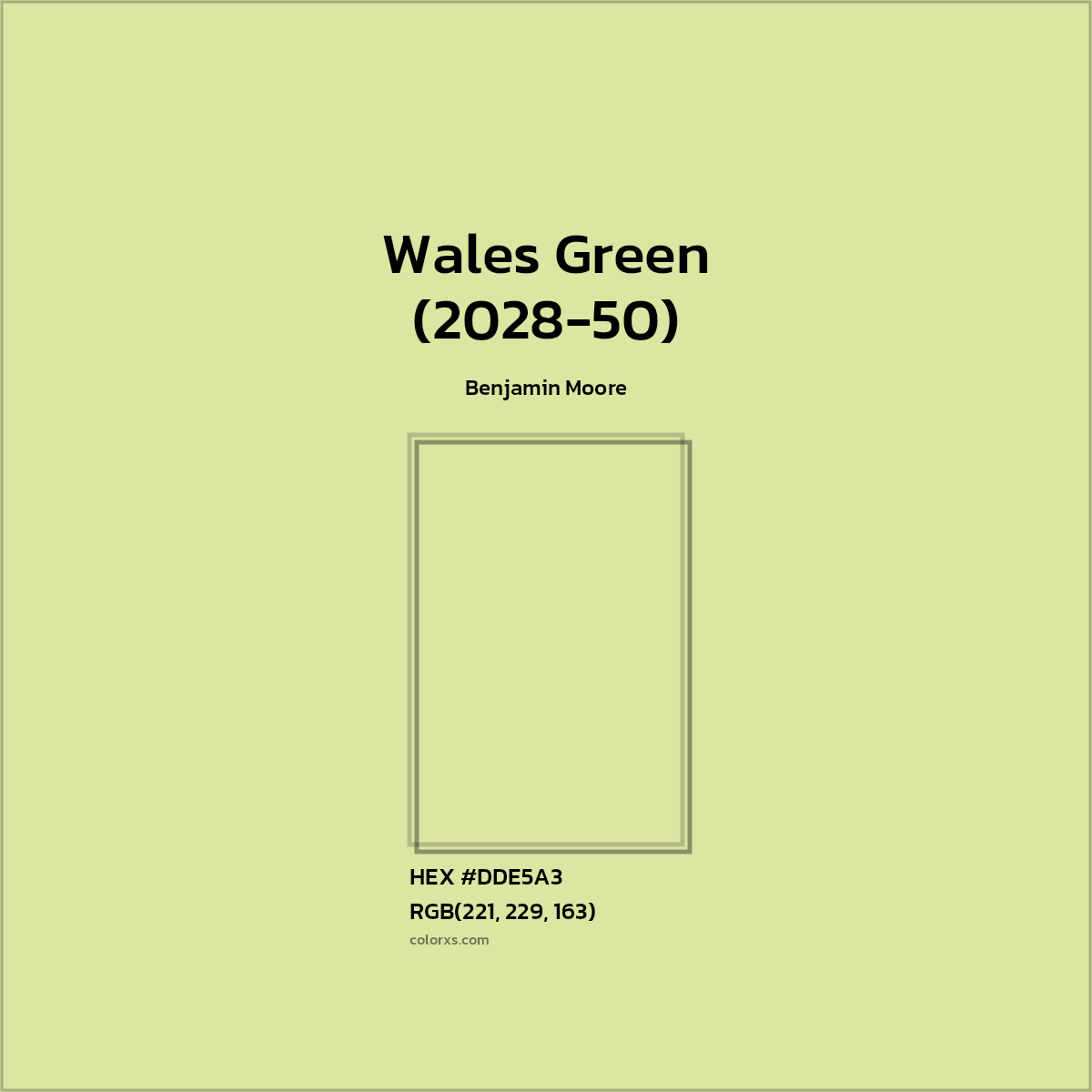 HEX #DDE5A3 Wales Green (2028-50) Paint Benjamin Moore - Color Code