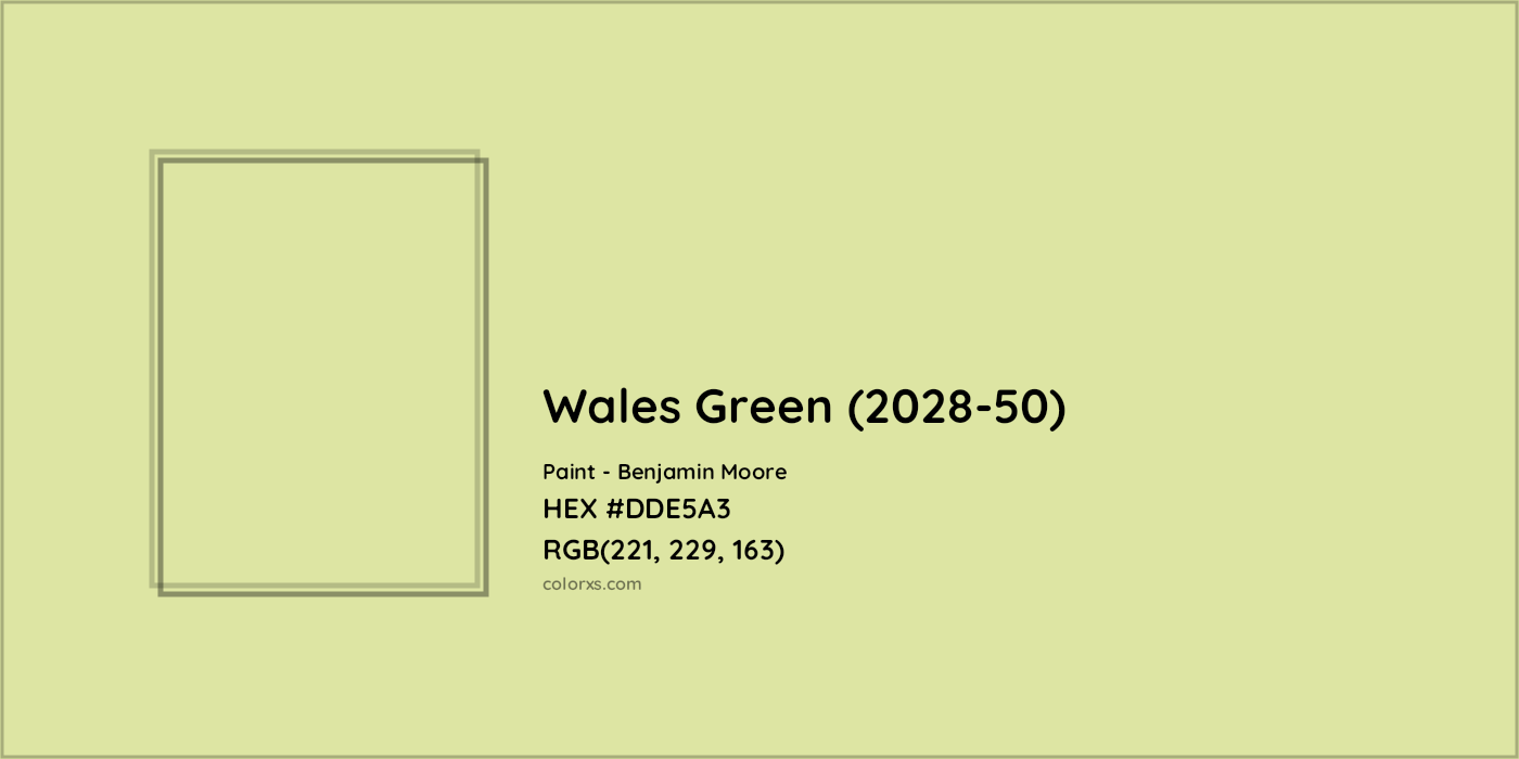 HEX #DDE5A3 Wales Green (2028-50) Paint Benjamin Moore - Color Code