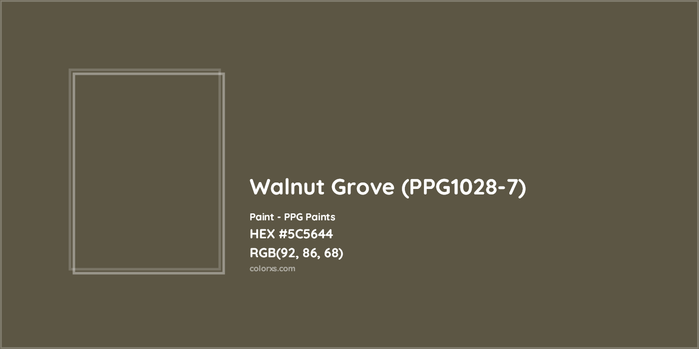 HEX #5C5644 Walnut Grove (PPG1028-7) Paint PPG Paints - Color Code