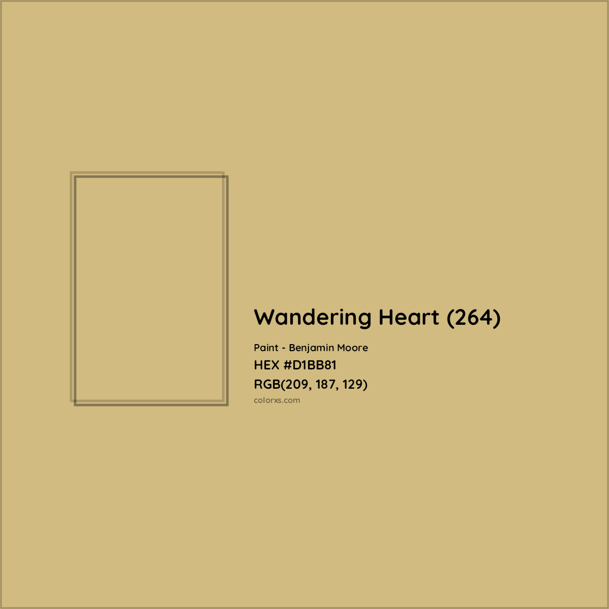 HEX #D1BB81 Wandering Heart (264) Paint Benjamin Moore - Color Code