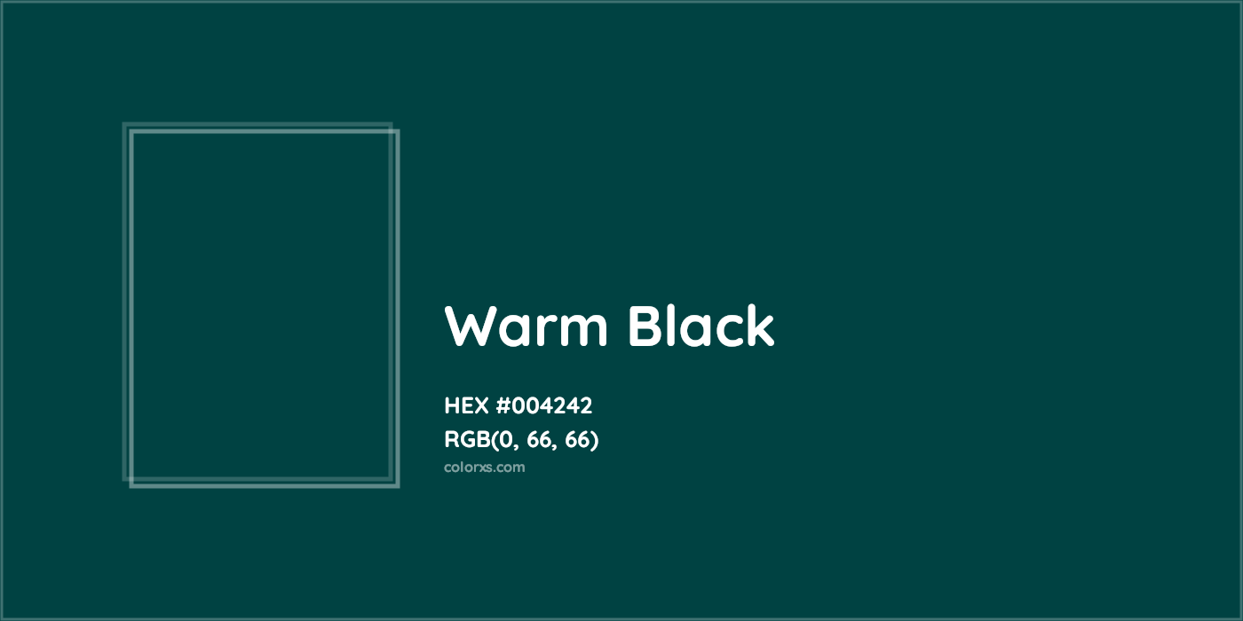 HEX #004242 Warm Black Color - Color Code