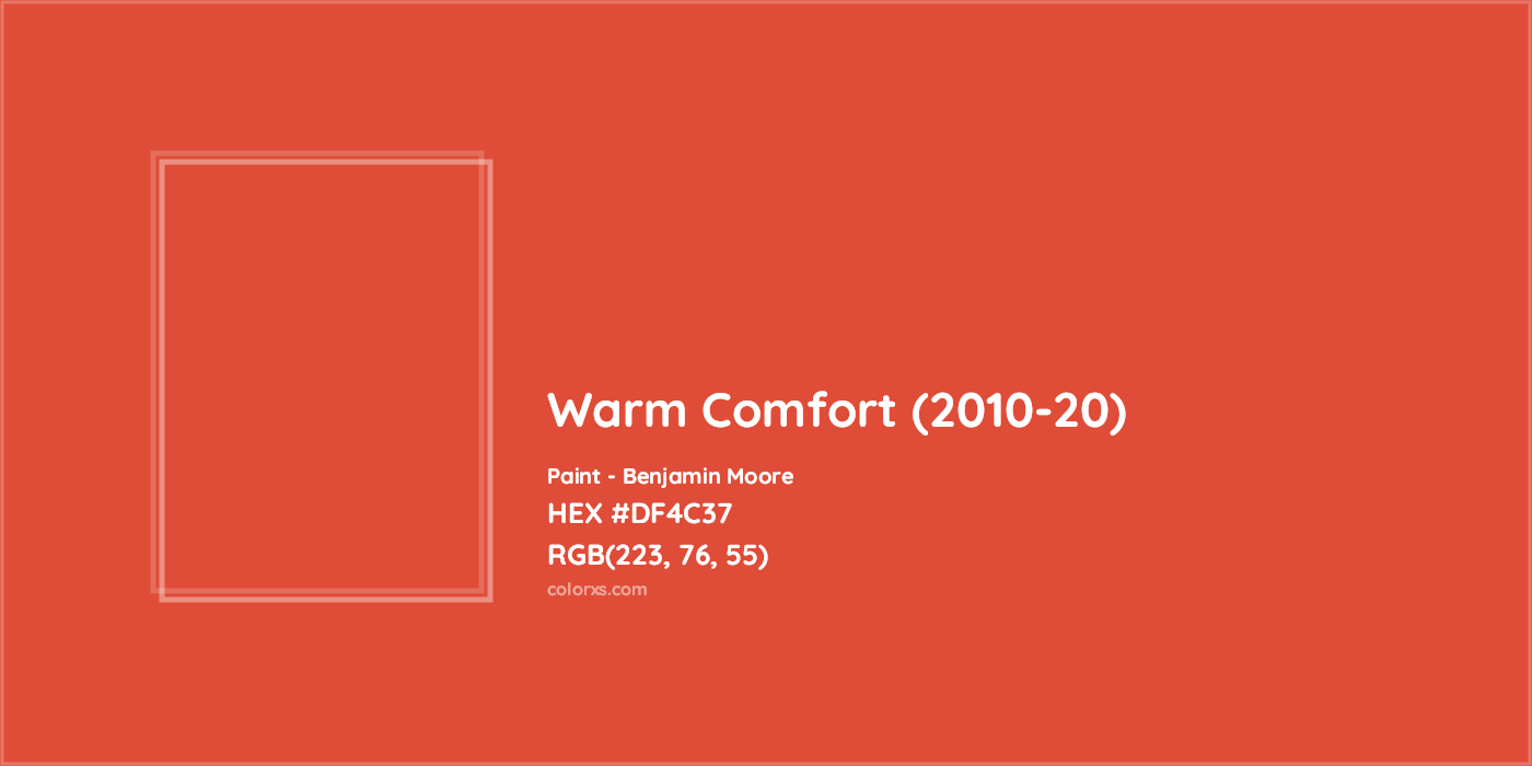 HEX #DF4C37 Warm Comfort (2010-20) Paint Benjamin Moore - Color Code