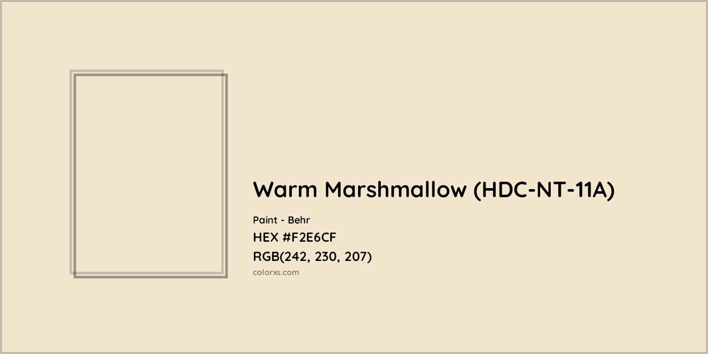 HEX #F2E6CF Warm Marshmallow (HDC-NT-11A) Paint Behr - Color Code
