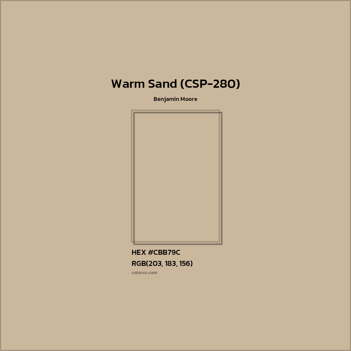 HEX #CBB79C Warm Sand (CSP-280) Paint Benjamin Moore - Color Code