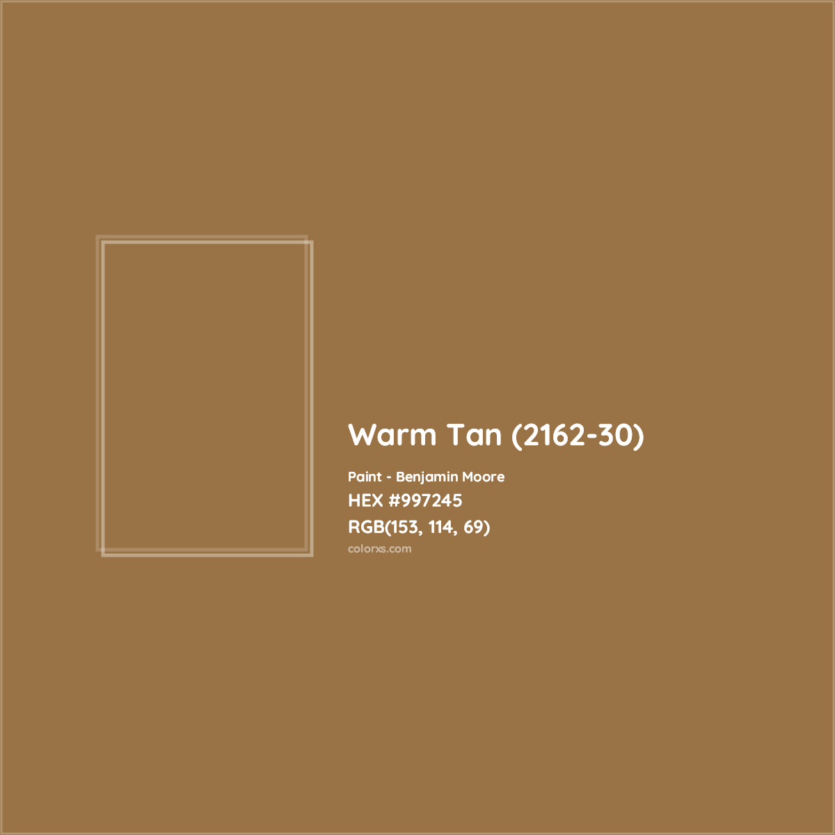 HEX #997245 Warm Tan (2162-30) Paint Benjamin Moore - Color Code