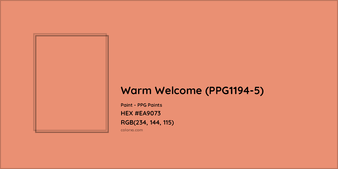 HEX #EA9073 Warm Welcome (PPG1194-5) Paint PPG Paints - Color Code