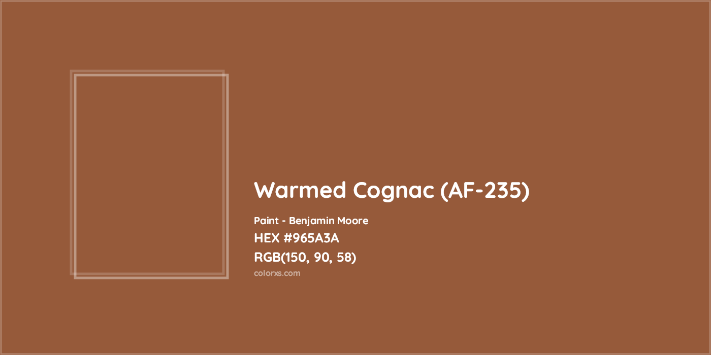 HEX #965A3A Warmed Cognac (AF-235) Paint Benjamin Moore - Color Code