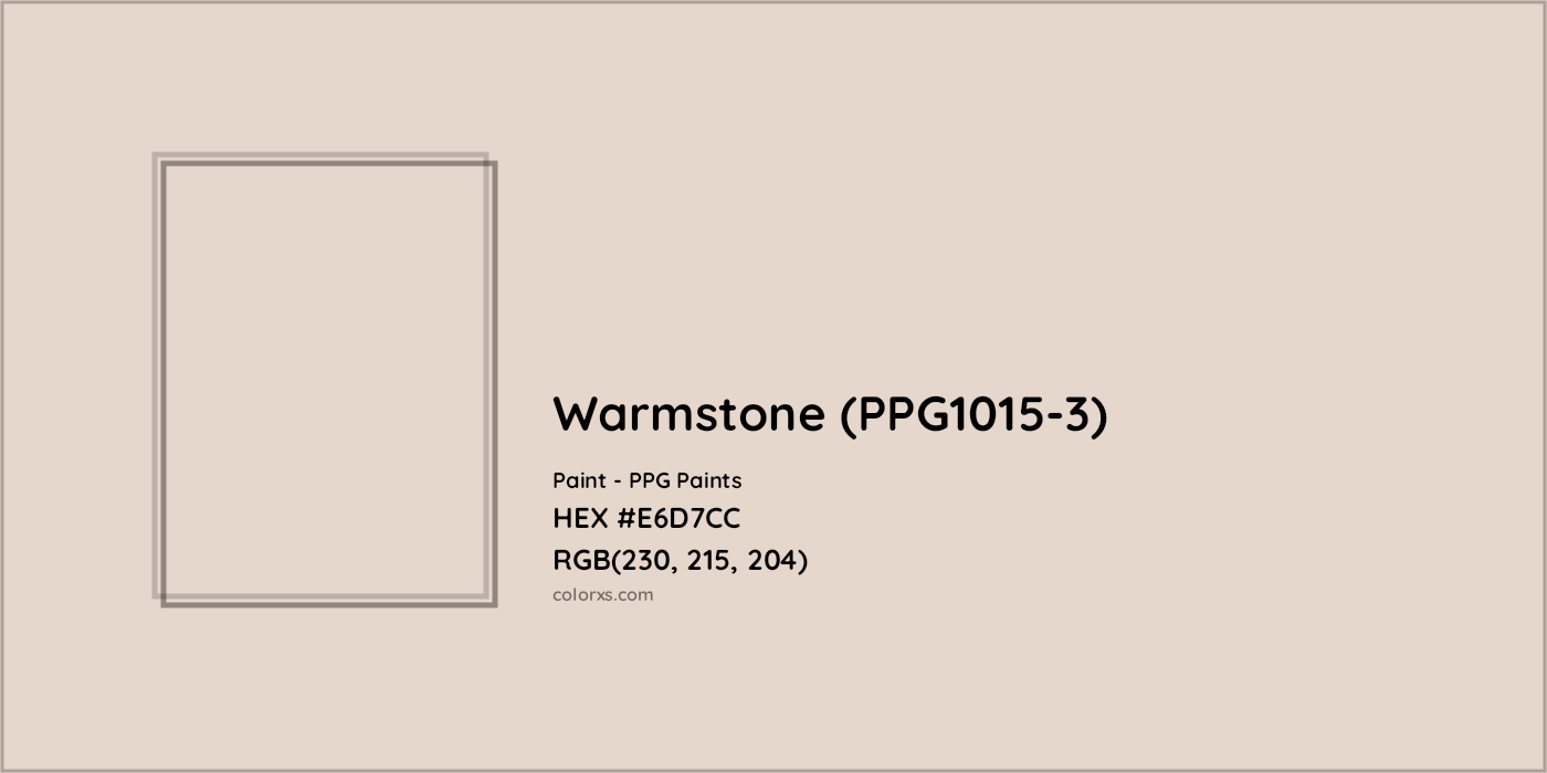 HEX #E6D7CC Warmstone (PPG1015-3) Paint PPG Paints - Color Code