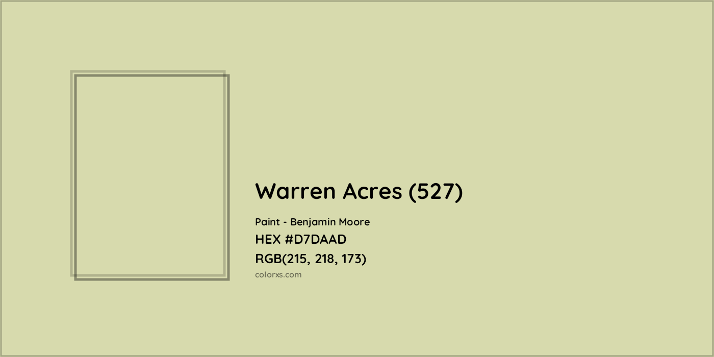 HEX #D7DAAD Warren Acres (527) Paint Benjamin Moore - Color Code