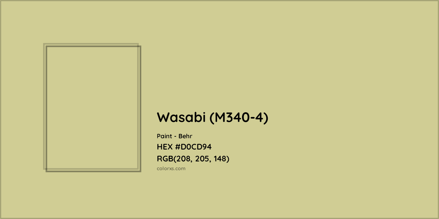 HEX #D0CD94 Wasabi (M340-4) Paint Behr - Color Code