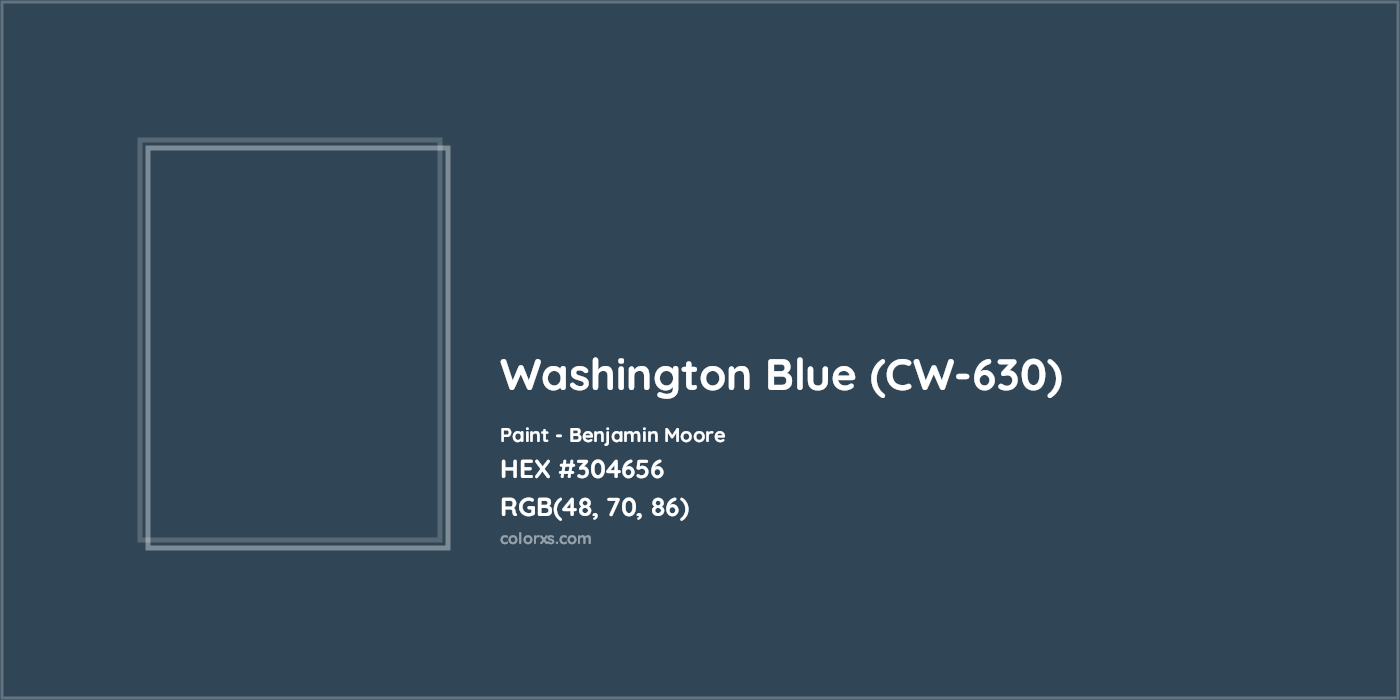 HEX #304656 Washington Blue (CW-630) Paint Benjamin Moore - Color Code