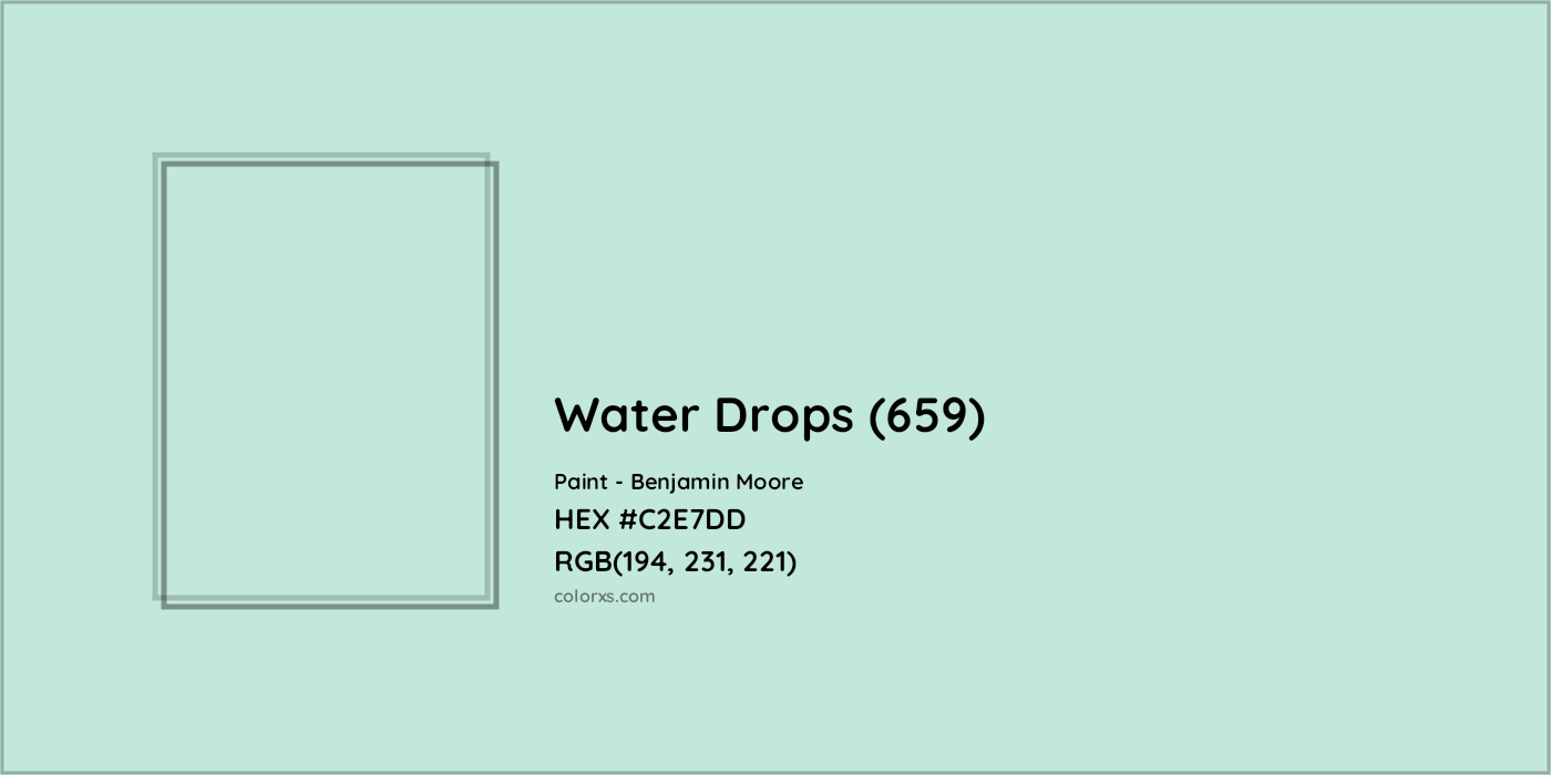 HEX #C2E7DD Water Drops (659) Paint Benjamin Moore - Color Code