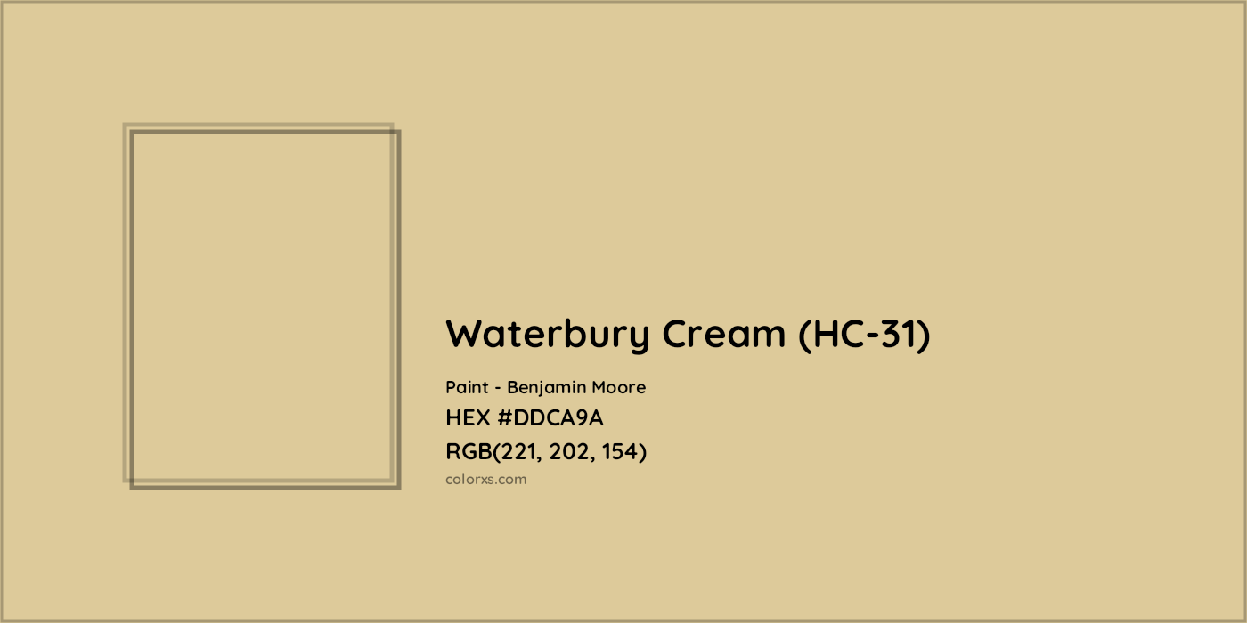 HEX #DDCA9A Waterbury Cream (HC-31) Paint Benjamin Moore - Color Code