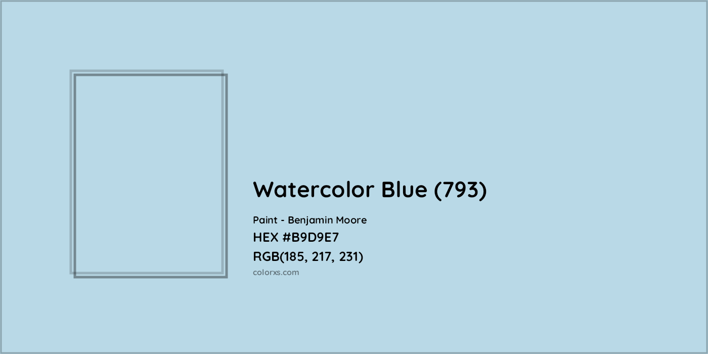 HEX #B9D9E7 Watercolor Blue (793) Paint Benjamin Moore - Color Code