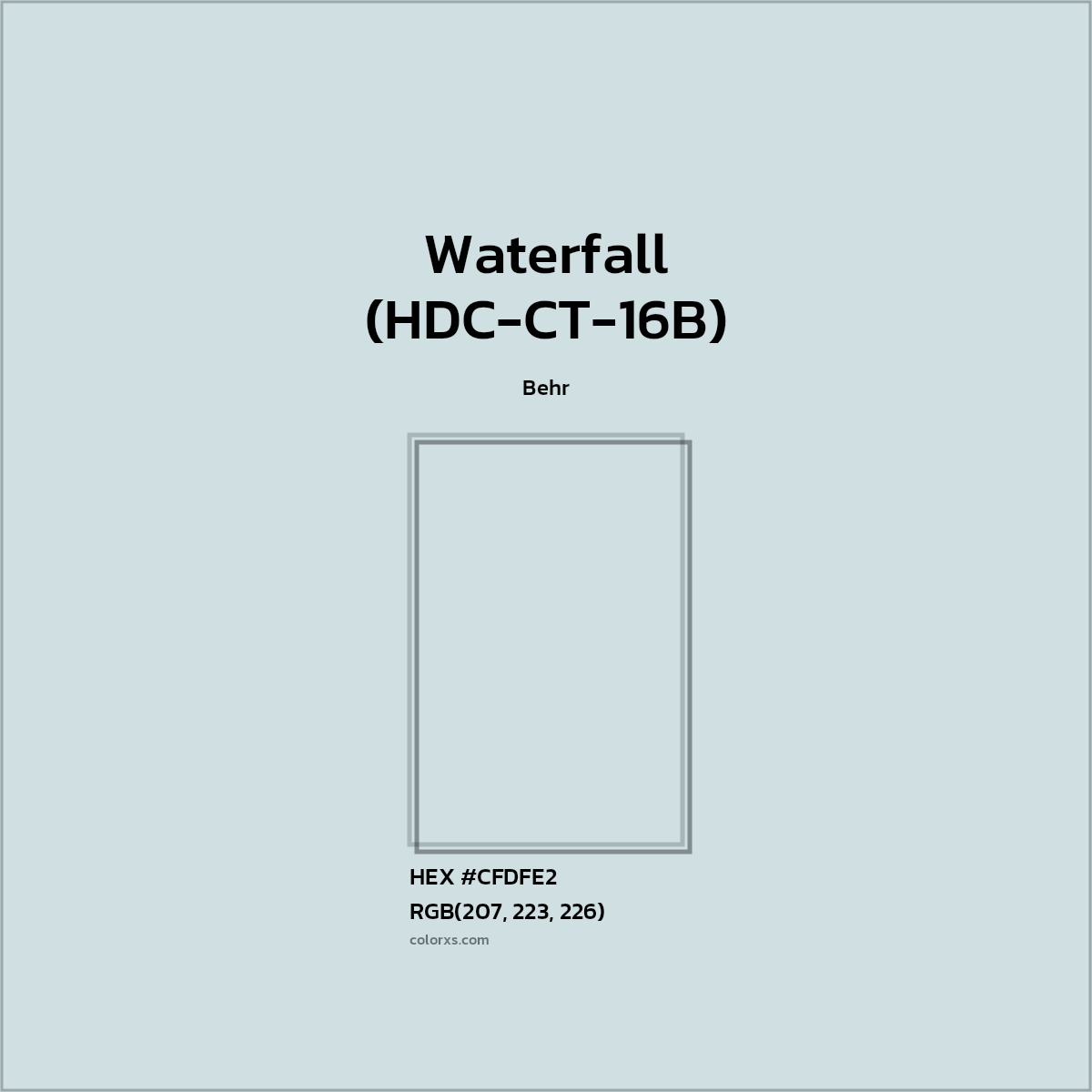 HEX #CFDFE2 Waterfall (HDC-CT-16B) Paint Behr - Color Code