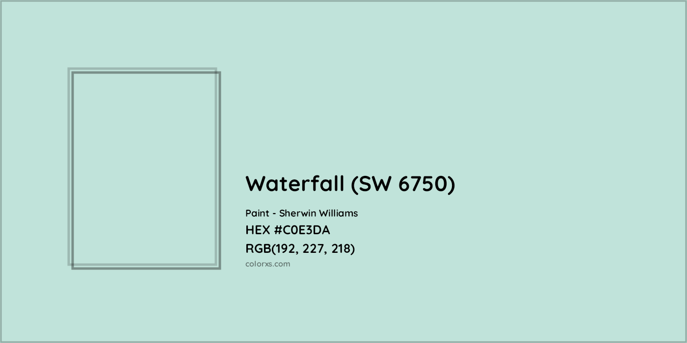 HEX #C0E3DA Waterfall (SW 6750) Paint Sherwin Williams - Color Code