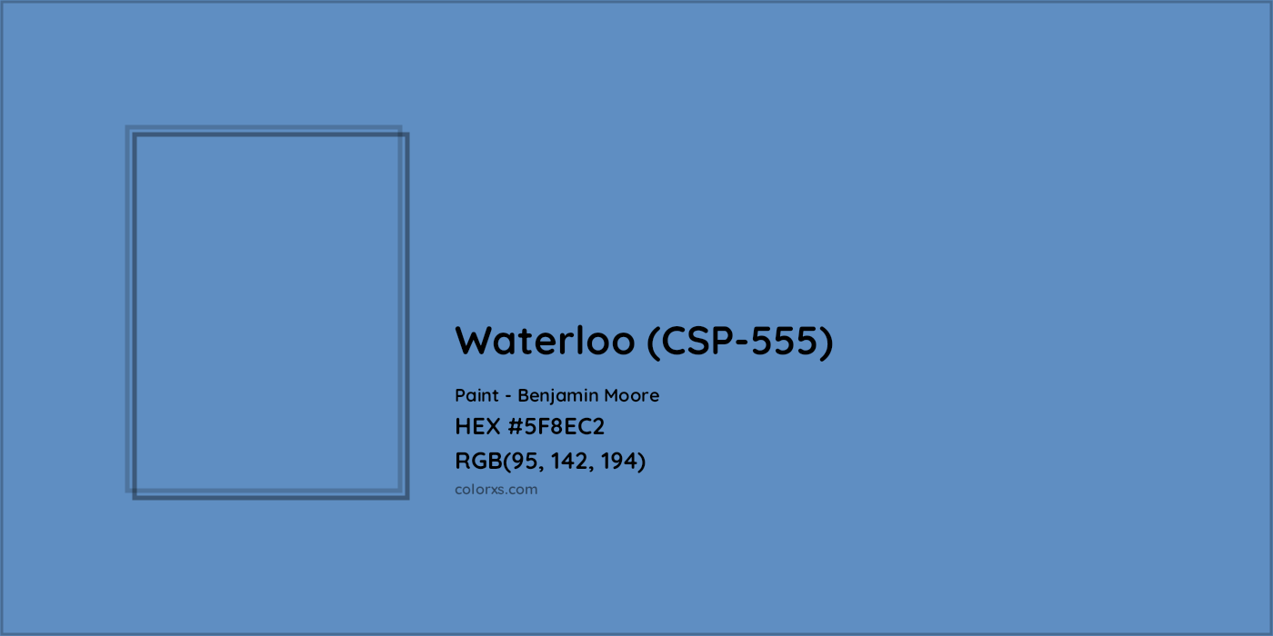 HEX #5F8EC2 Waterloo (CSP-555) Paint Benjamin Moore - Color Code