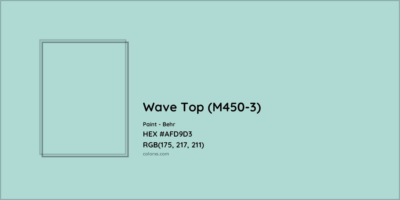HEX #AFD9D3 Wave Top (M450-3) Paint Behr - Color Code