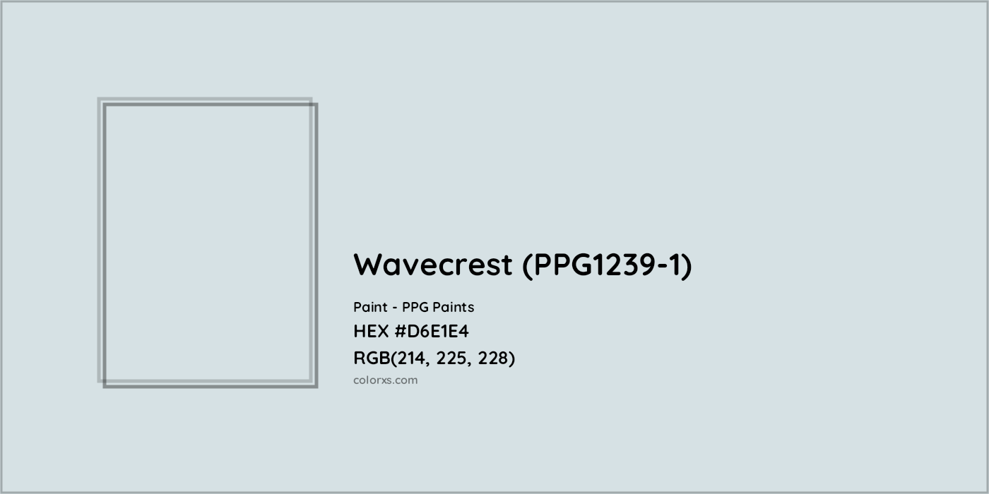 HEX #D6E1E4 Wavecrest (PPG1239-1) Paint PPG Paints - Color Code