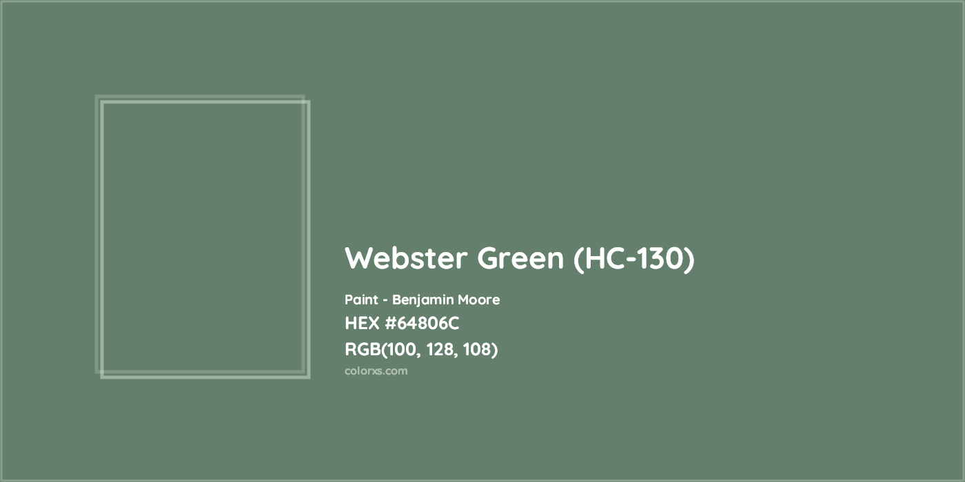 HEX #64806C Webster Green (HC-130) Paint Benjamin Moore - Color Code