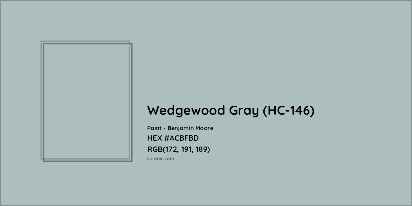 HEX #ACBFBD Wedgewood Gray (HC-146) Paint Benjamin Moore - Color Code
