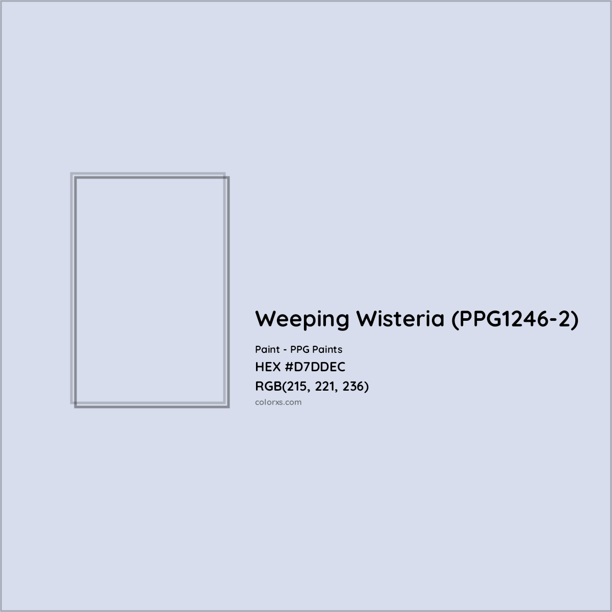 HEX #D7DDEC Weeping Wisteria (PPG1246-2) Paint PPG Paints - Color Code