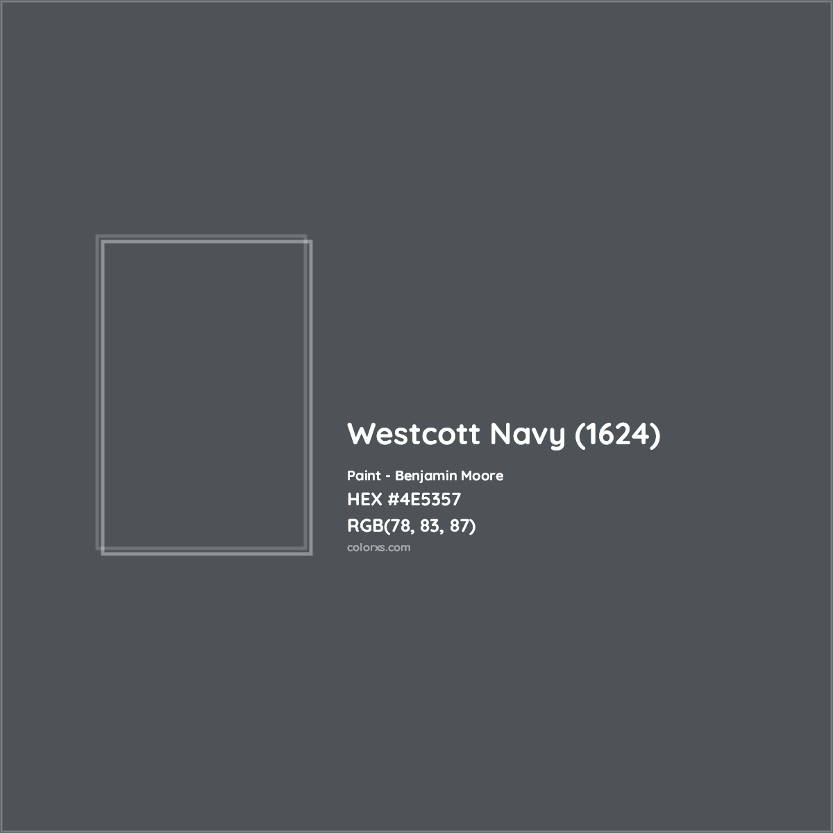 HEX #4E5357 Westcott Navy (1624) Paint Benjamin Moore - Color Code