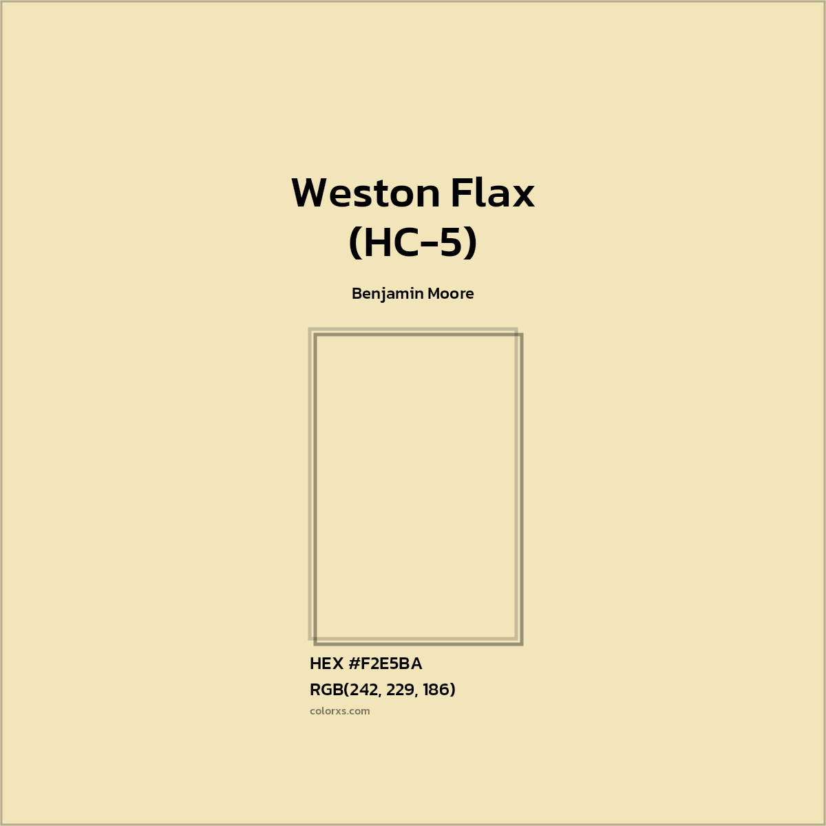 HEX #F2E5BA Weston Flax (HC-5) Paint Benjamin Moore - Color Code