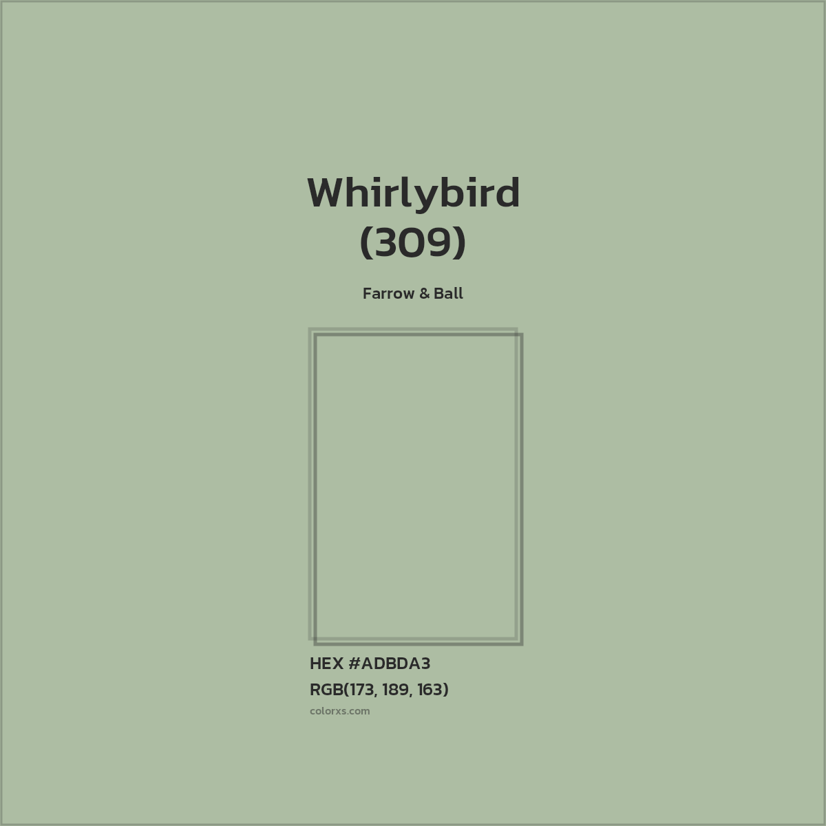 HEX #ADBDA3 Whirlybird (309) Paint Farrow & Ball - Color Code