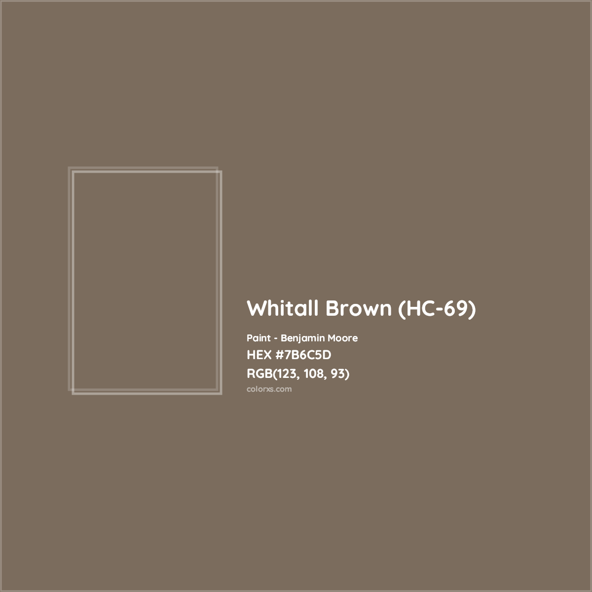 HEX #7B6C5D Whitall Brown (HC-69) Paint Benjamin Moore - Color Code